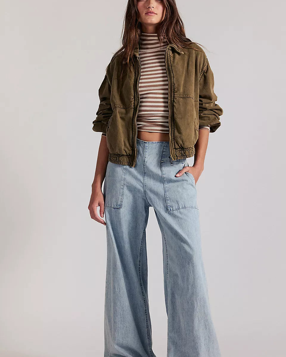 FREE PEOPLE BREEZY DENIM PULL ON - DUSK