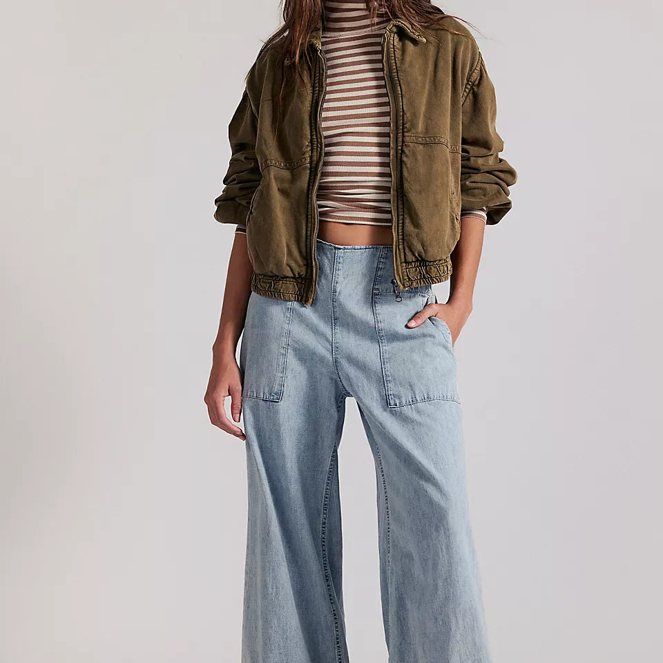 FREE PEOPLE BREEZY DENIM PULL ON - DUSK