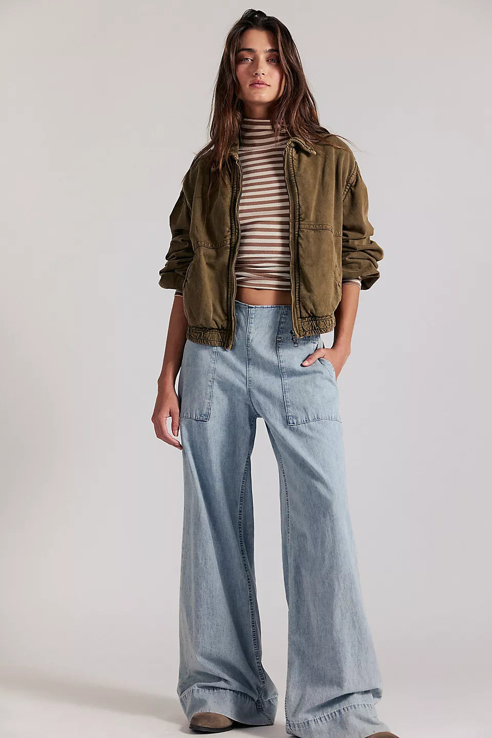 FREE PEOPLE BREEZY DENIM PULL ON - DUSK