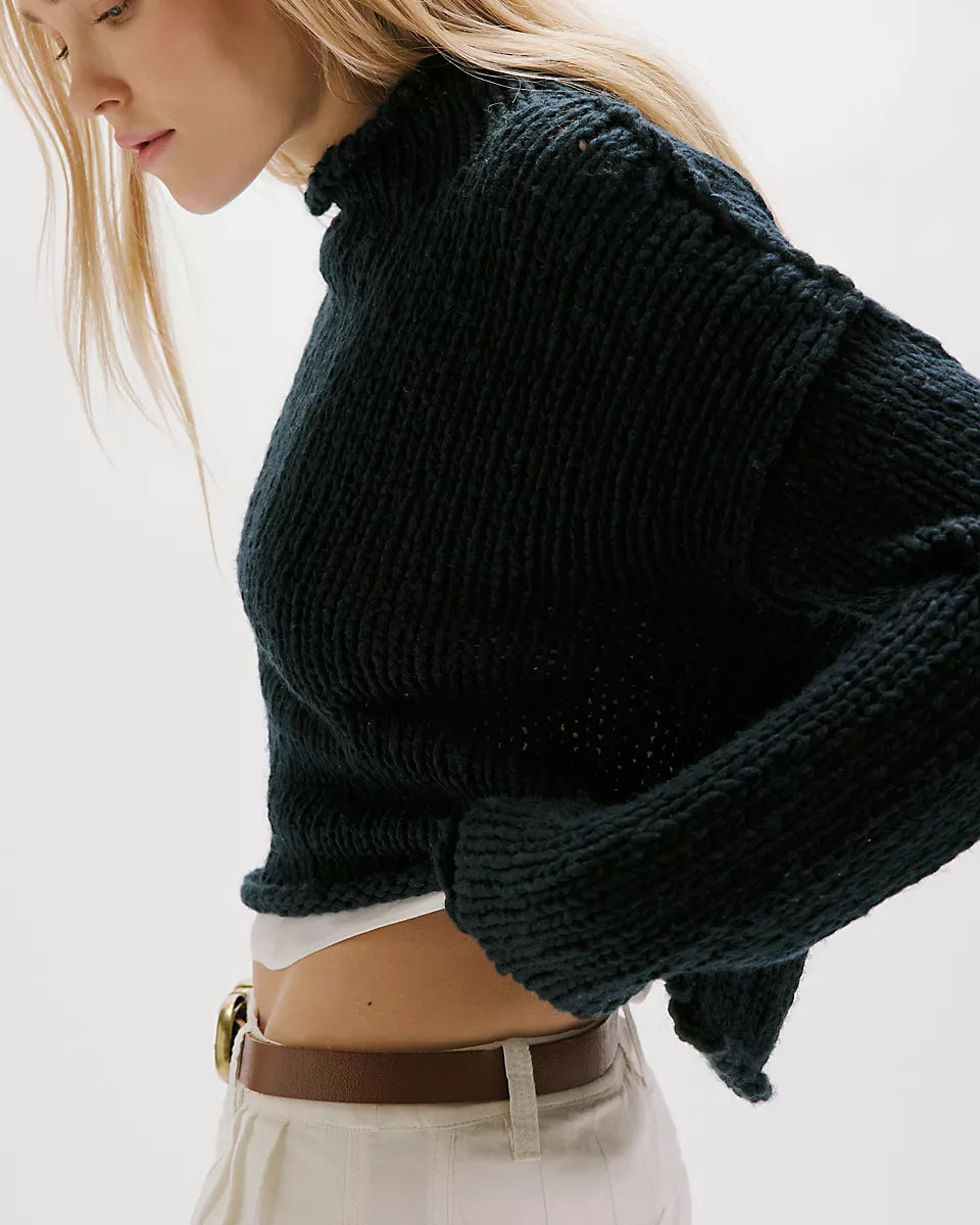 FREE PEOPLE OPAL SWEATER - BLACK