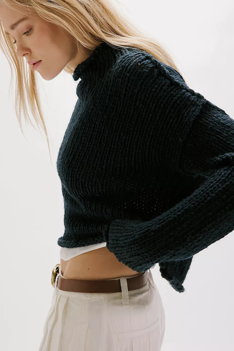 FREE PEOPLE OPAL SWEATER - BLACK