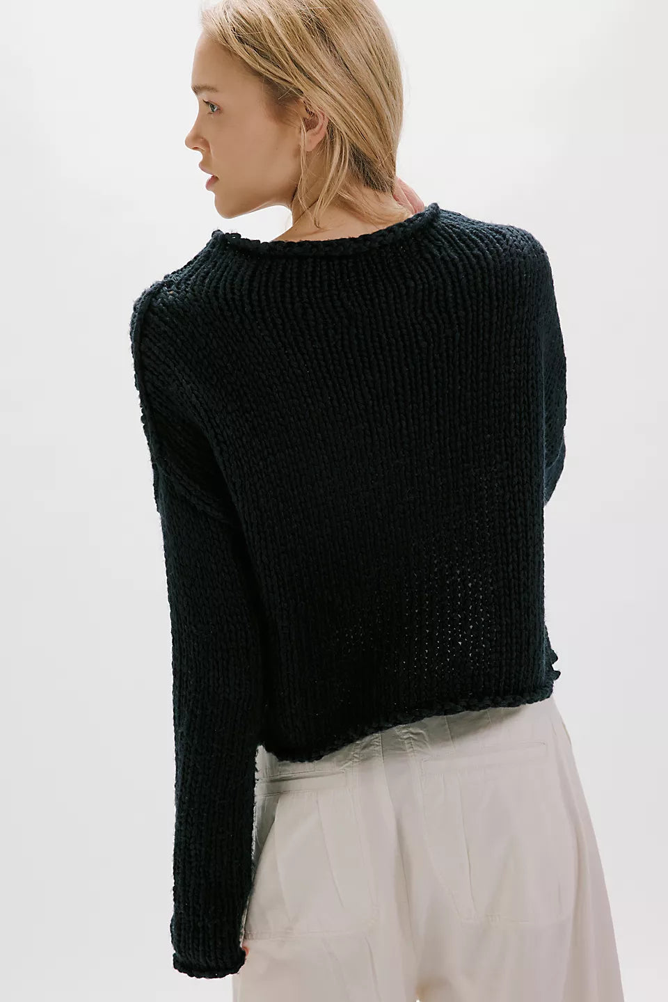 FREE PEOPLE OPAL SWEATER - BLACK