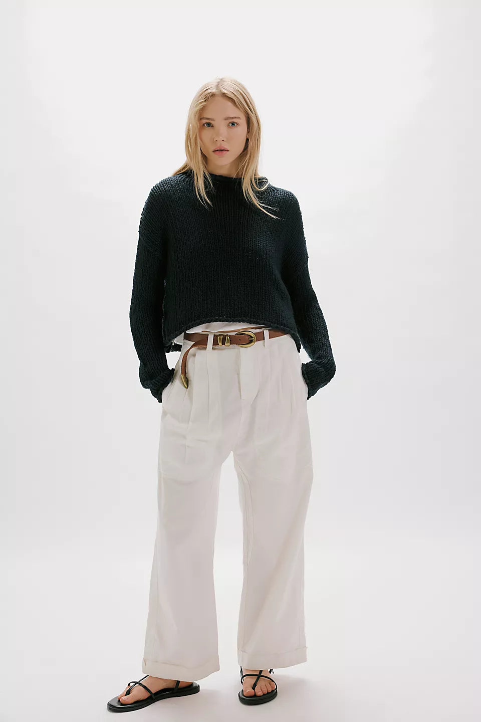 FREE PEOPLE OPAL SWEATER - BLACK