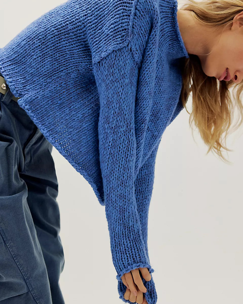 FREE PEOPLE OPAL SWEATER - PERI BLUE