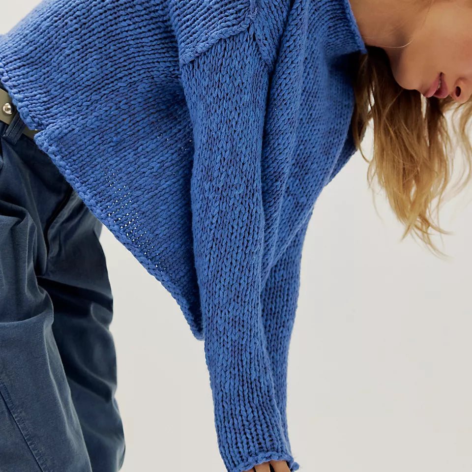 FREE PEOPLE OPAL SWEATER - PERI BLUE