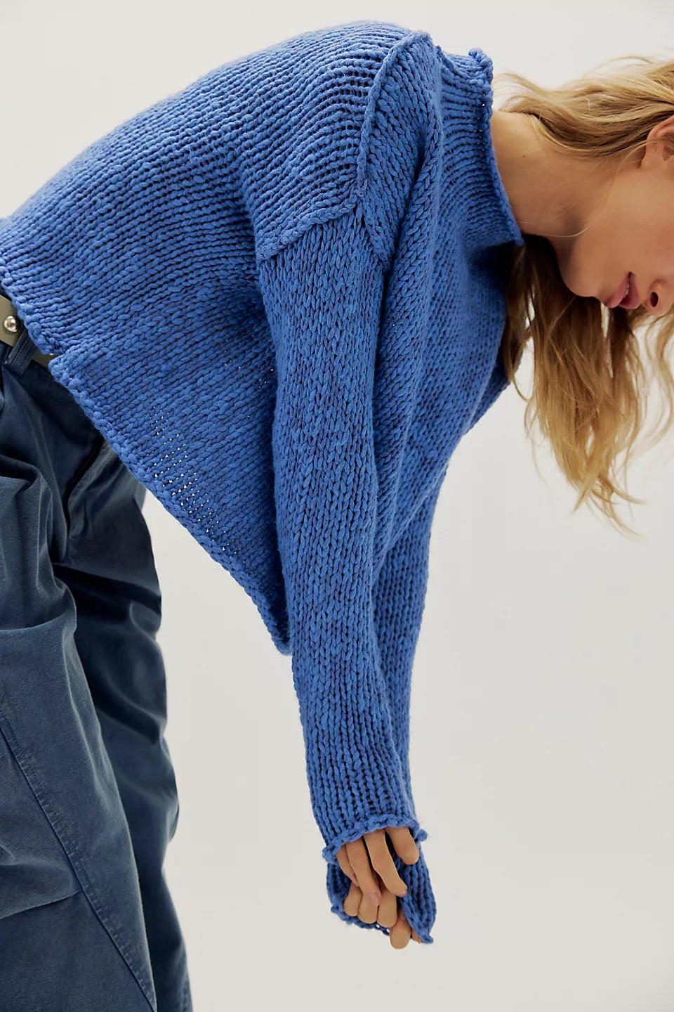 FREE PEOPLE OPAL SWEATER - PERI BLUE