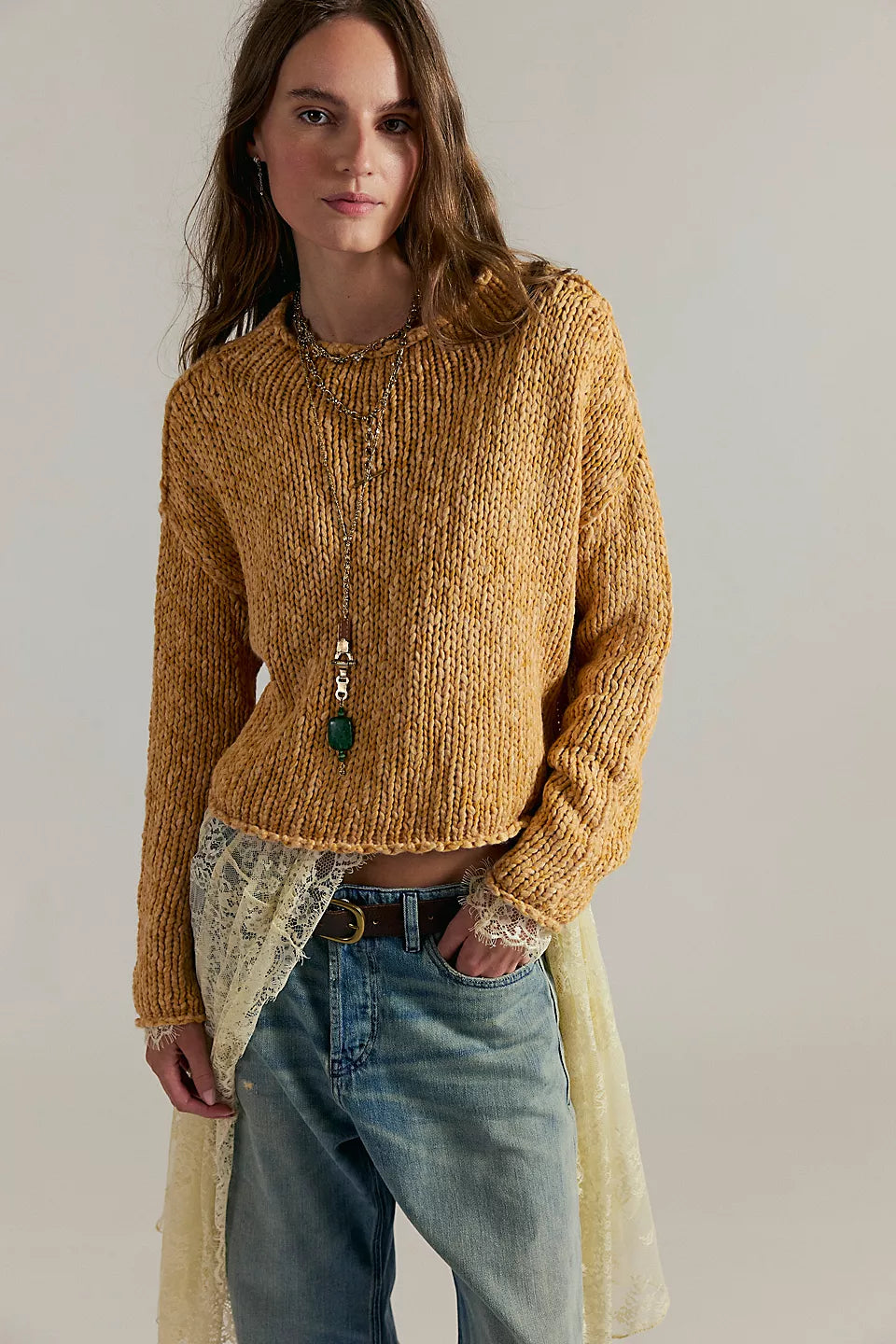 FREE PEOPLE OPAL SWEATER - SWEET POTATO