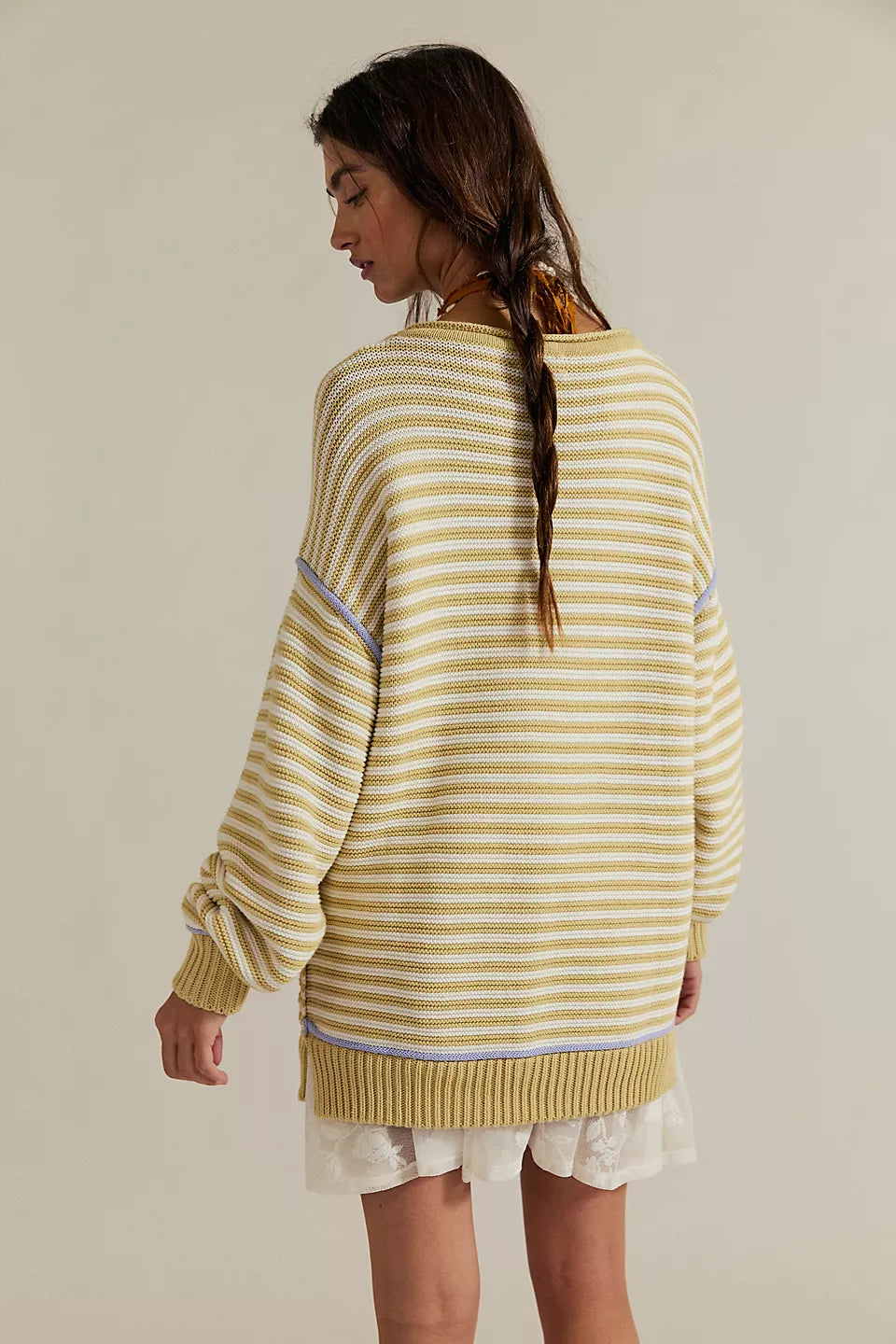 FREE PEOPLE ASHER PULLOVER - SAND COMBO