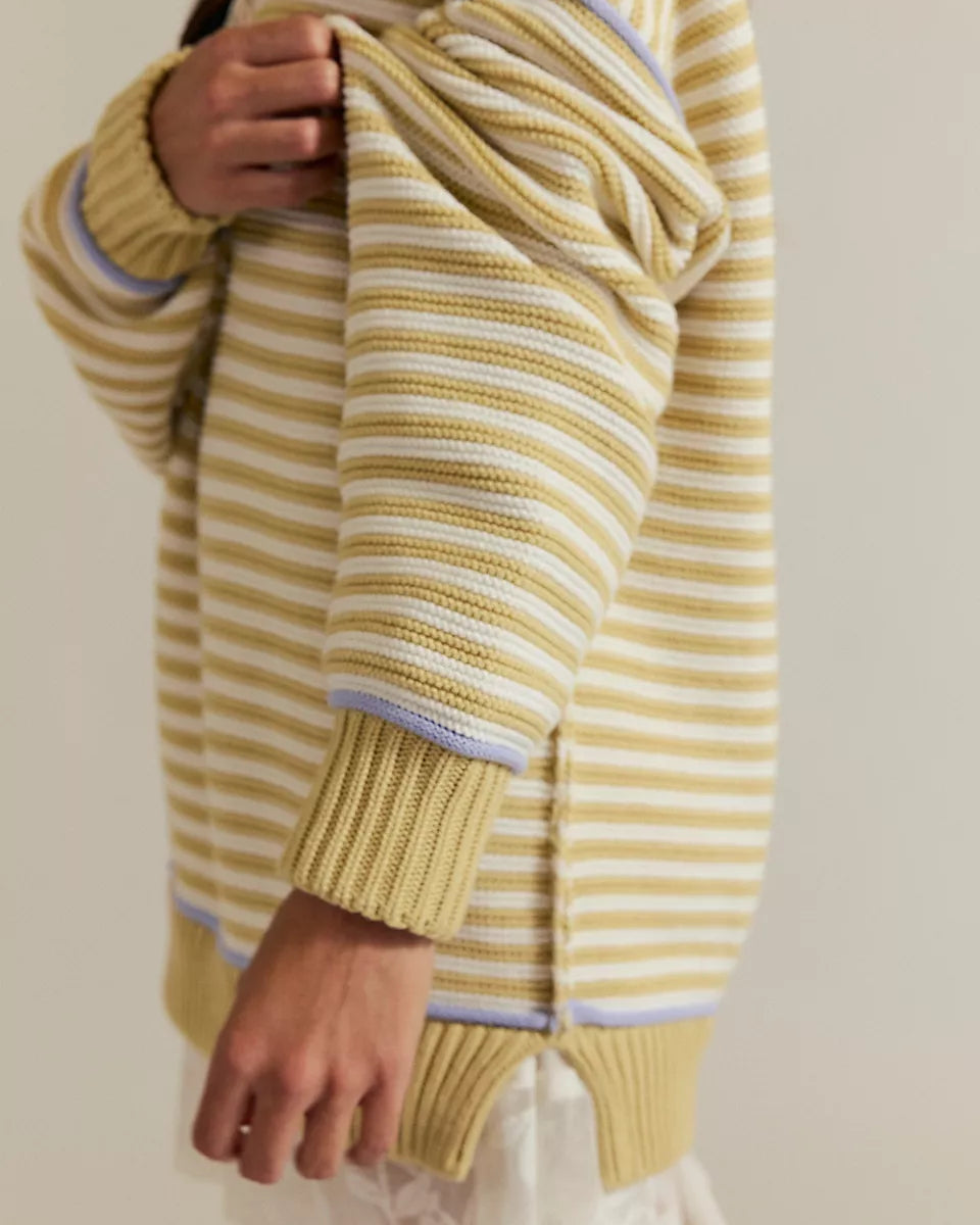 FREE PEOPLE ASHER PULLOVER - SAND COMBO