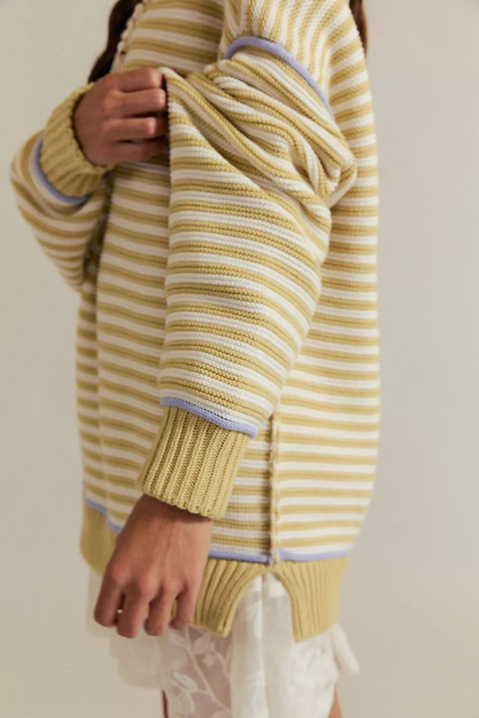 FREE PEOPLE ASHER PULLOVER - SAND COMBO