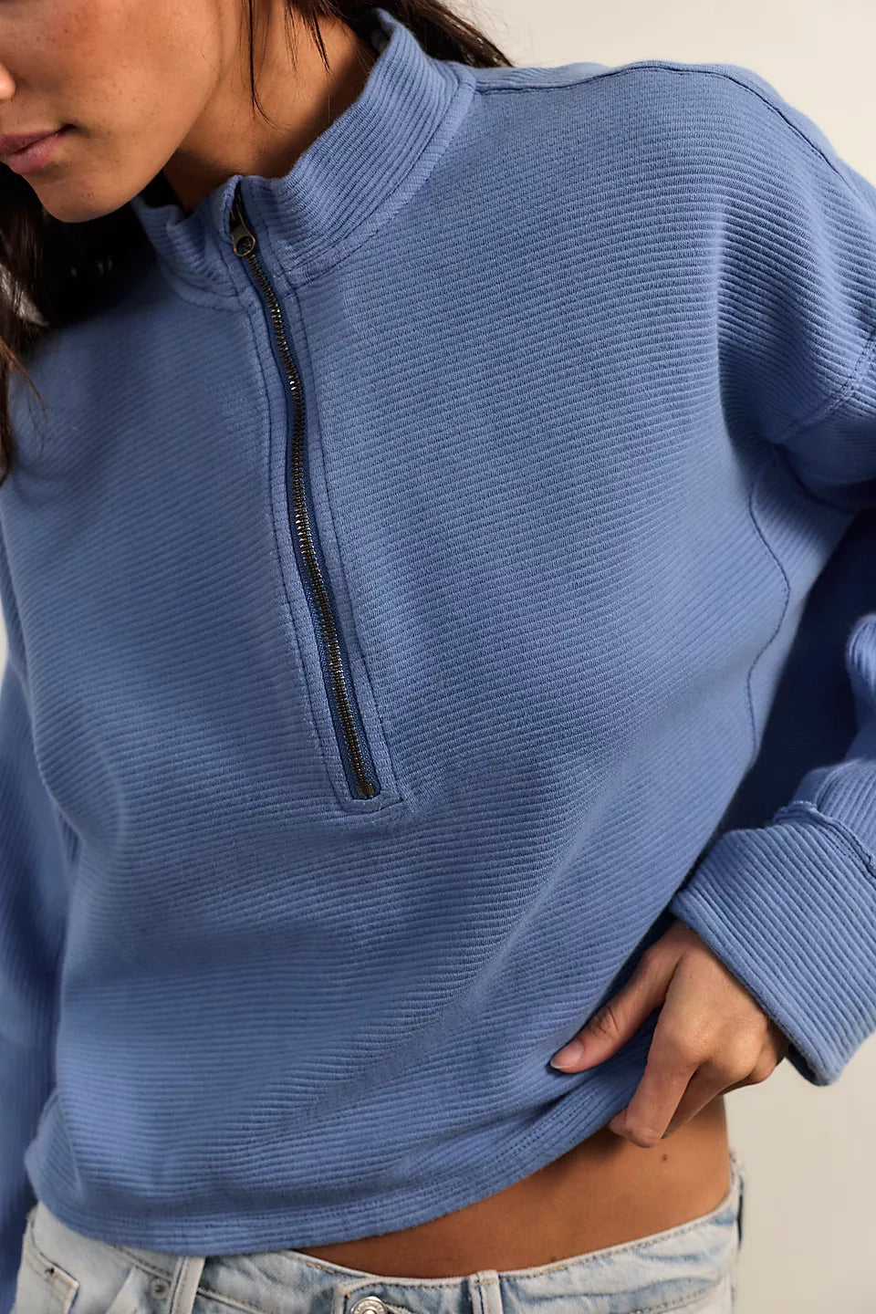 FREE PEOPLE CELESTE QUARTERZIP PULLOVER