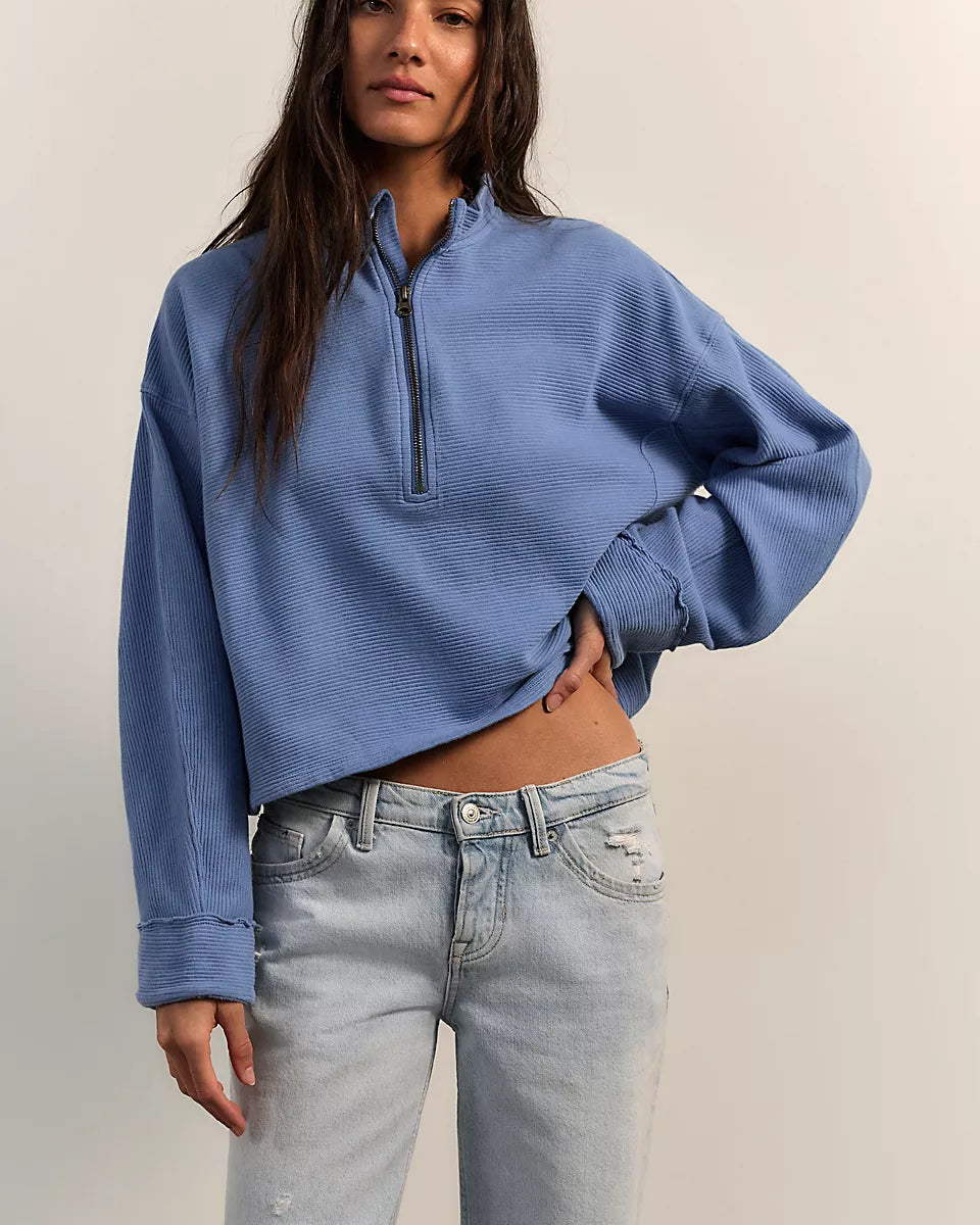 FREE PEOPLE CELESTE QUARTERZIP PULLOVER