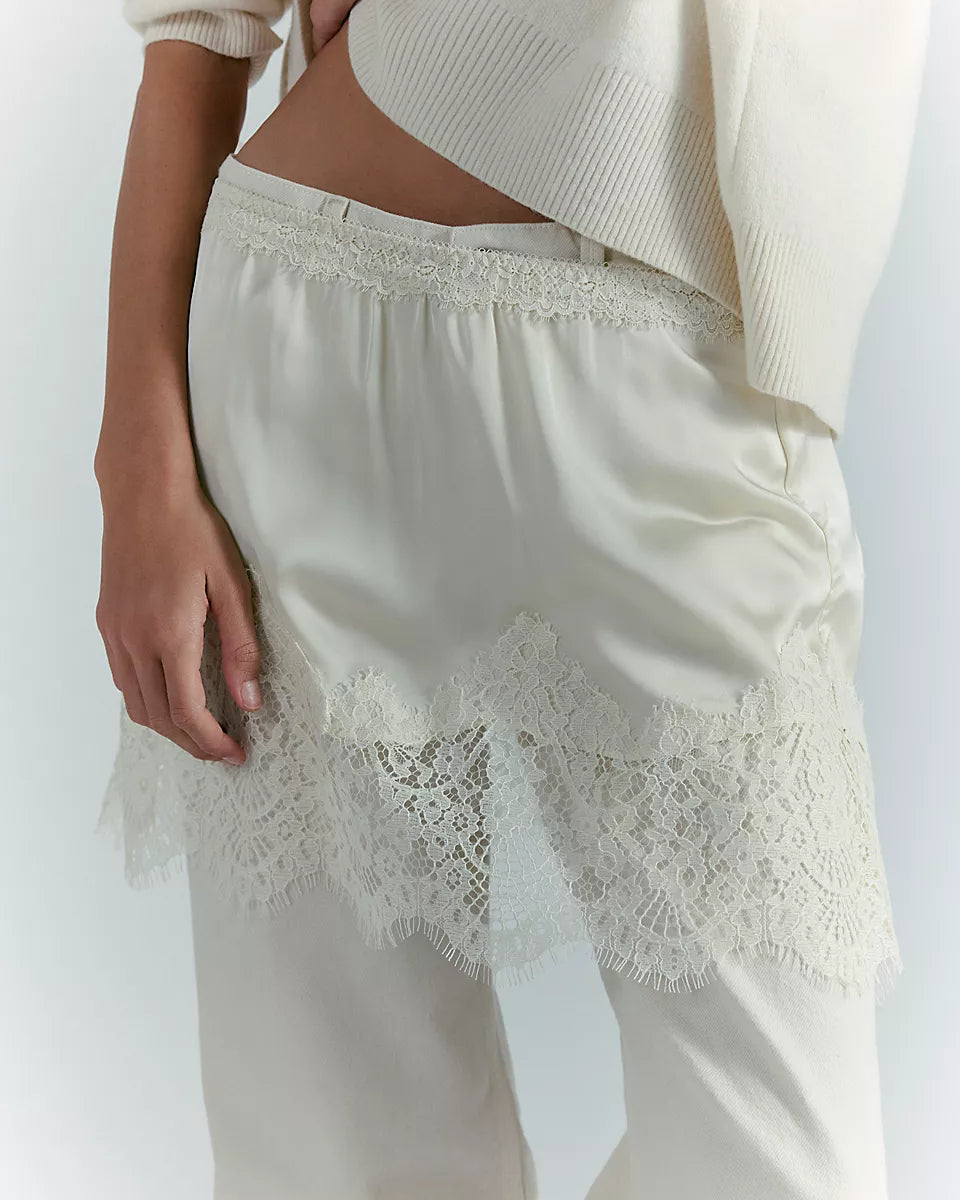 FREE PEOPLE MEET IN THE MIDDLE SLIP SKIRT - TOFU