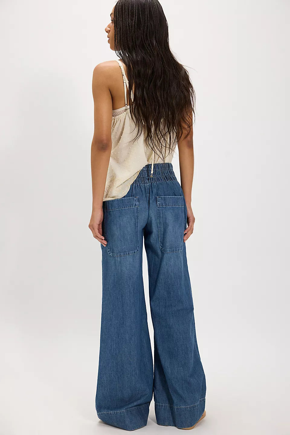 FREE PEOPLE BREEZY DENIM PULL ON - COBALT