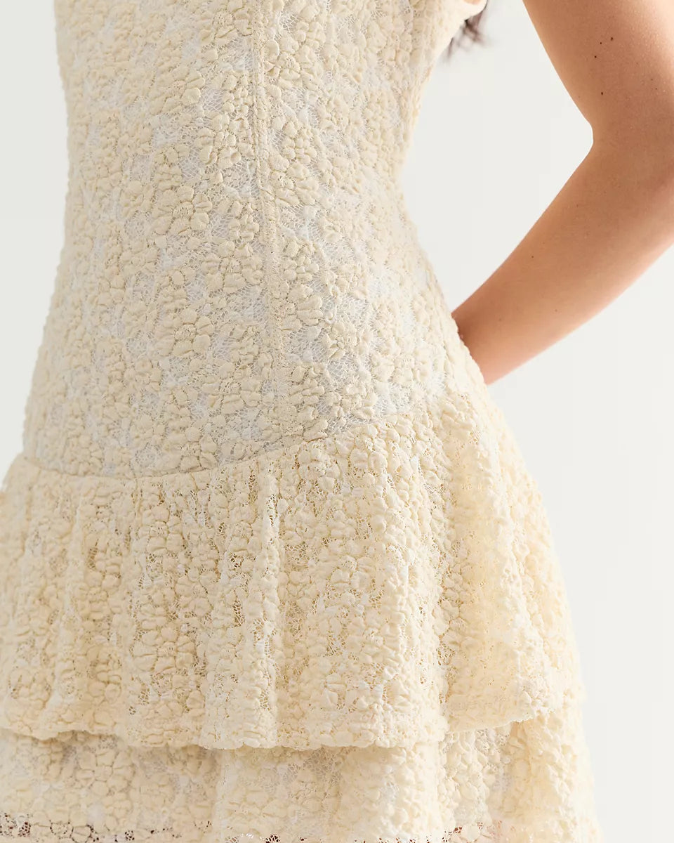 FREE PEOPLE SLOW BURN MINI DRESS - NATURAL COMBO