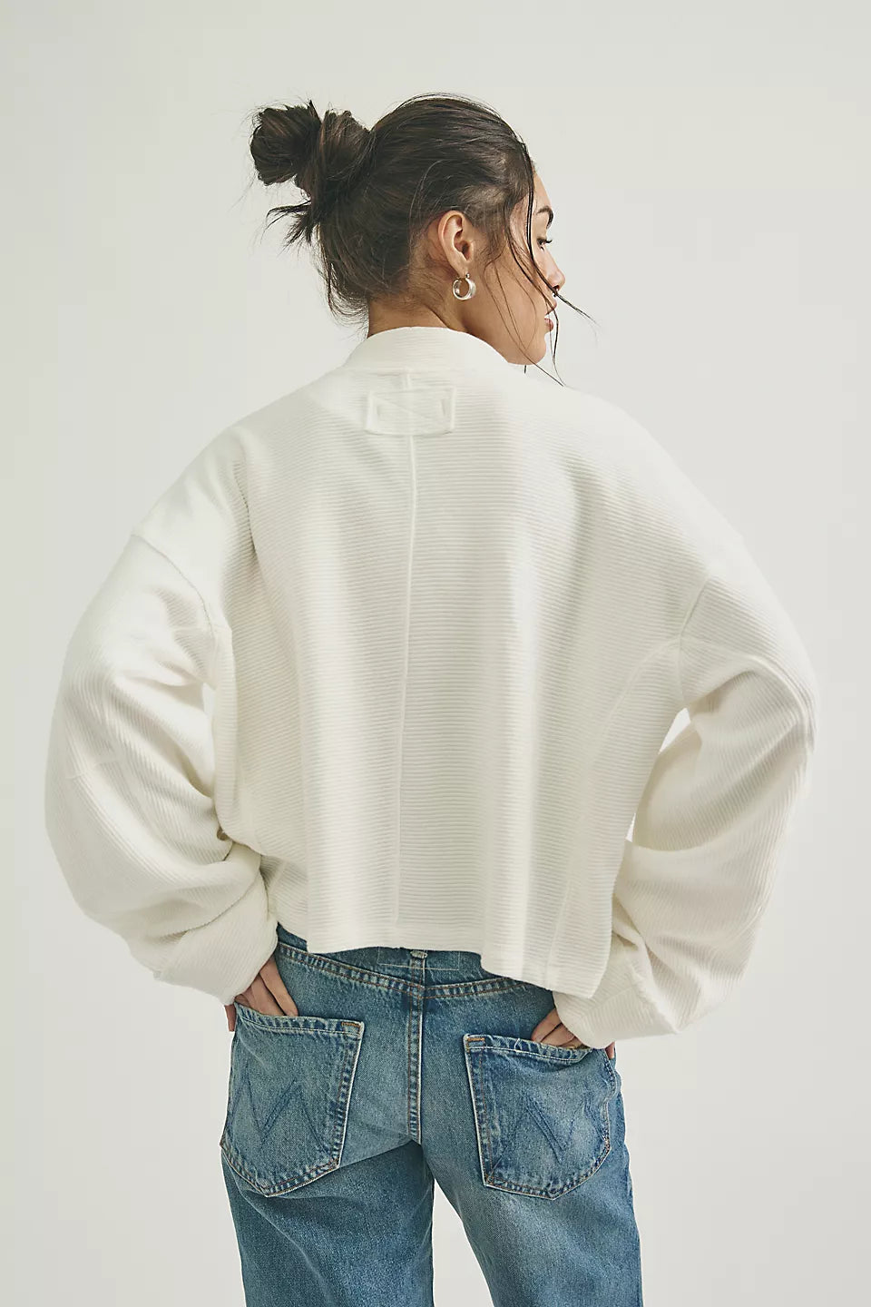 FREE PEOPLE CELESTE QUARTERZIP PULLOVER - CLEAN IVORY