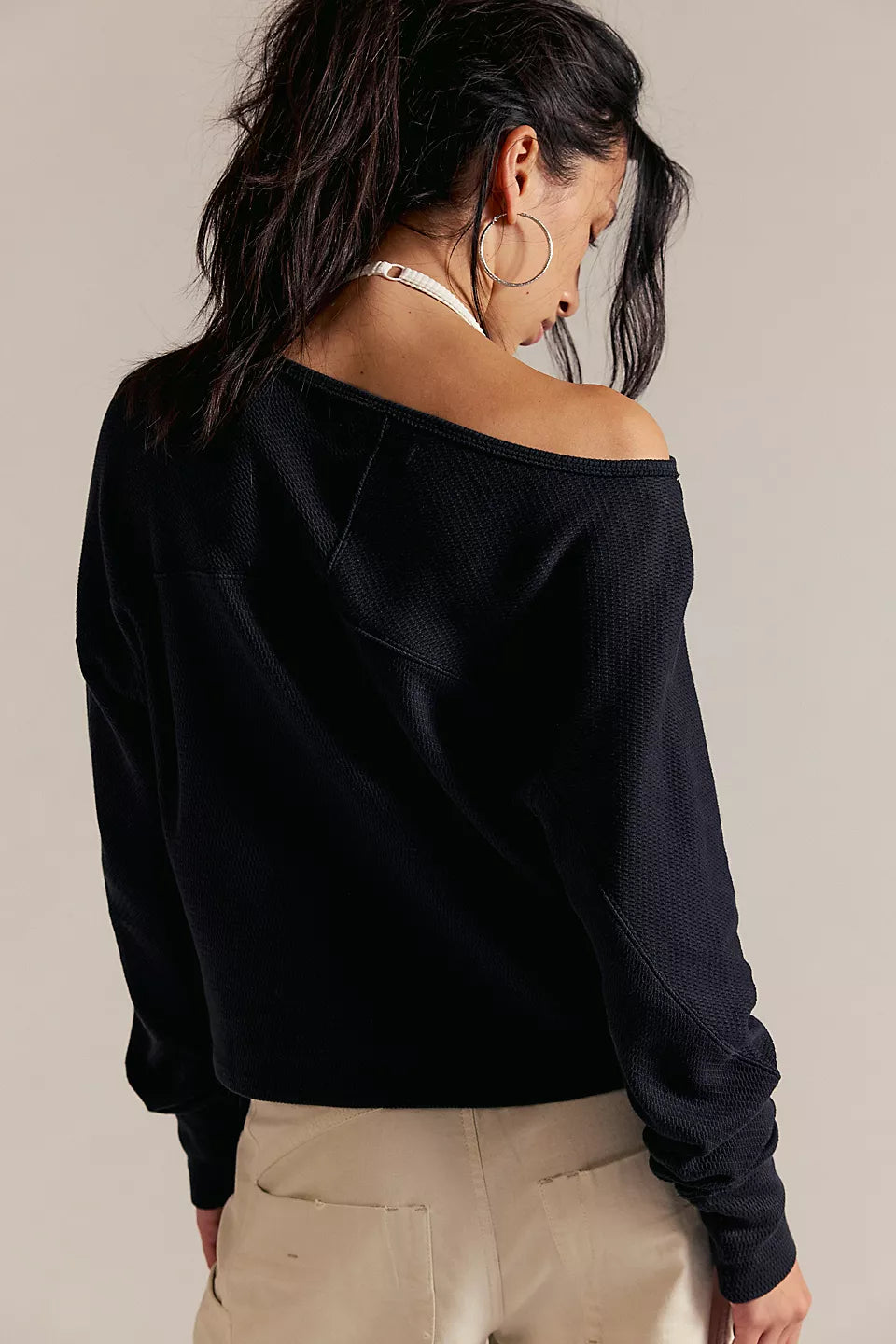 FREE PEOPLE JESS LONG SLEEVE - BLACK