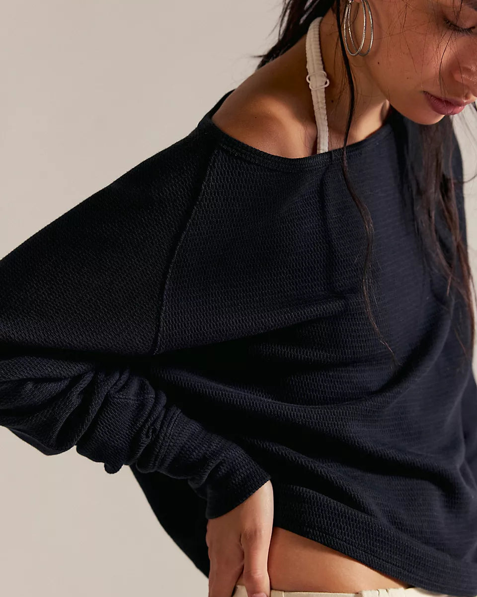FREE PEOPLE JESS LONG SLEEVE - BLACK