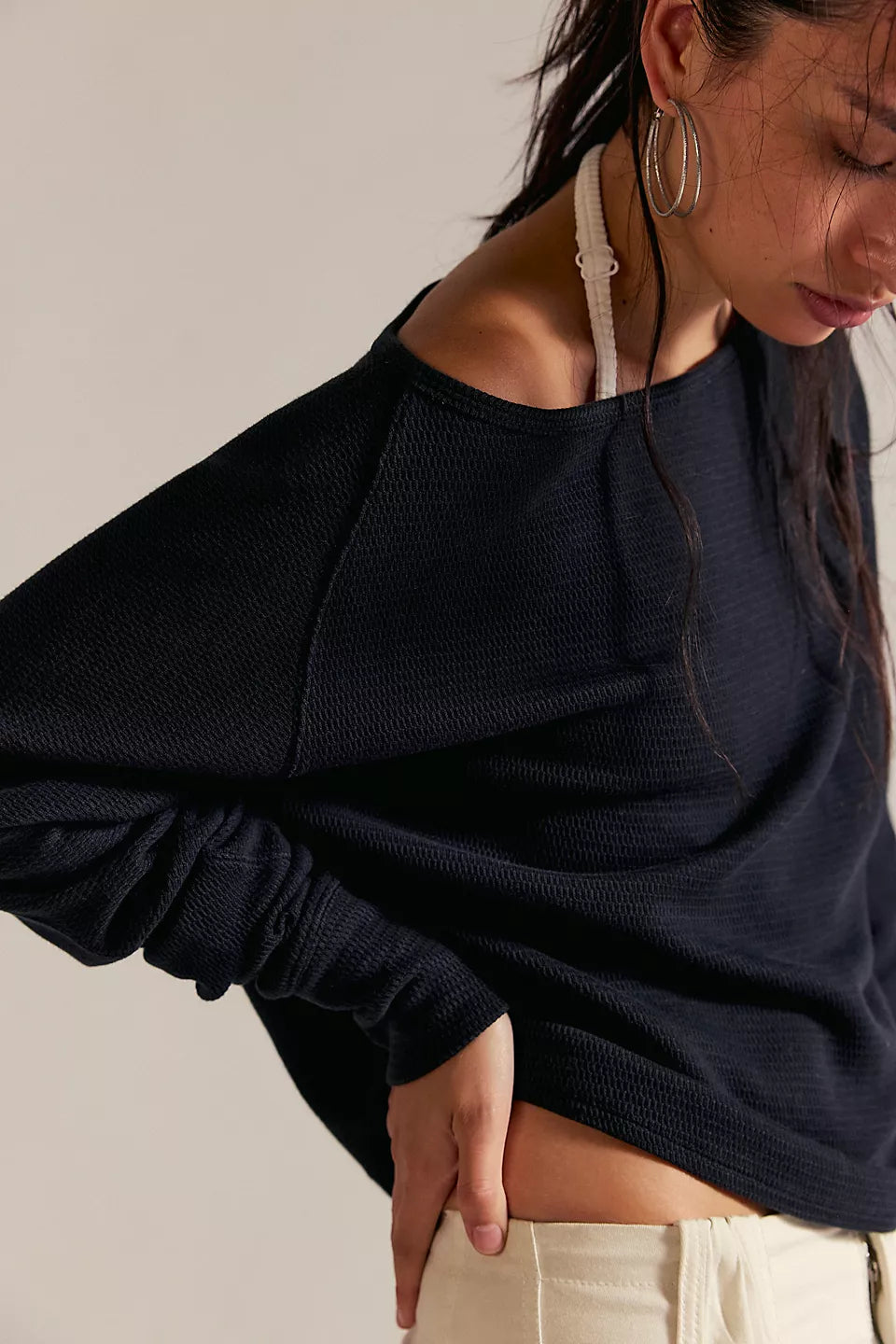 FREE PEOPLE JESS LONG SLEEVE - BLACK