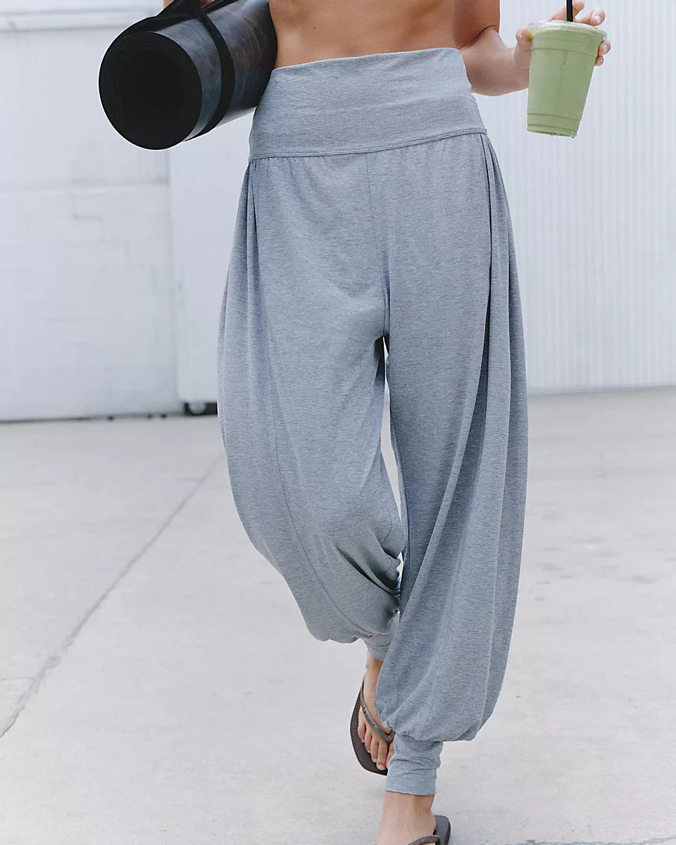 FREE PEOPLE TEMPO FOLD DOWN PANT - HEATHER GREY