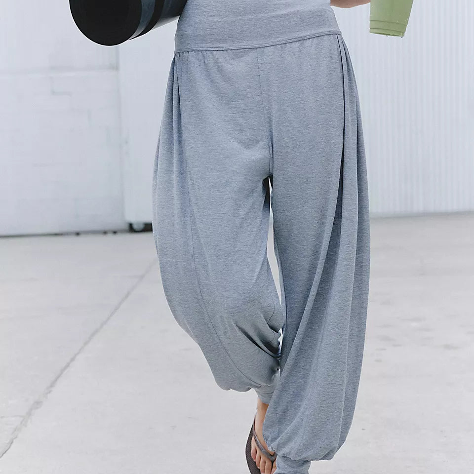 FREE PEOPLE TEMPO FOLD DOWN PANT - HEATHER GREY