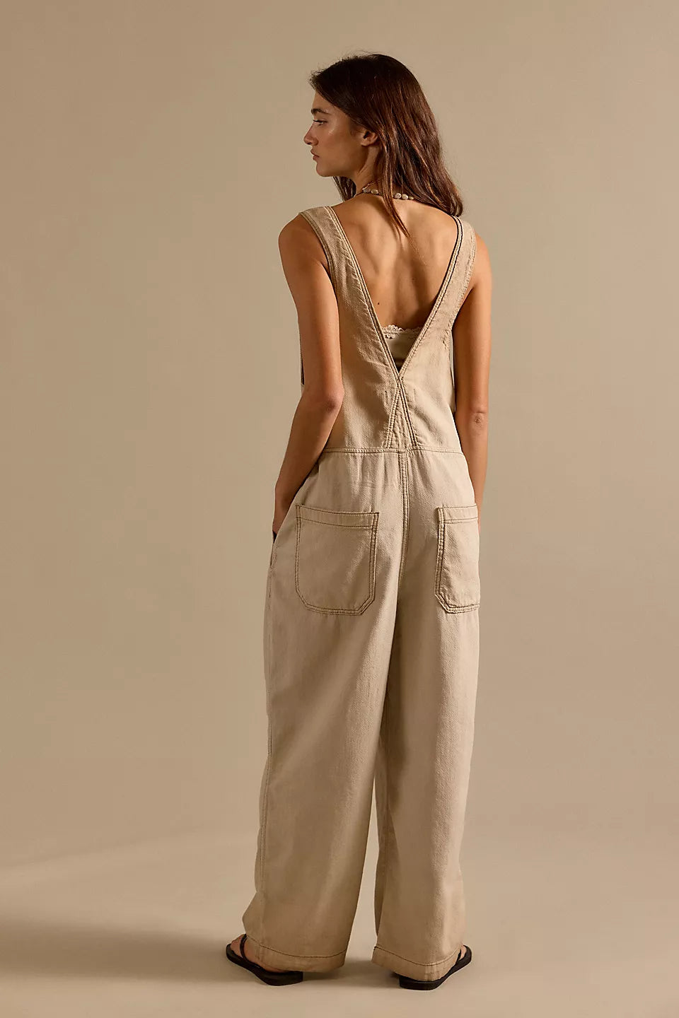 FREE PEOPLE JUDE ONE PIECE COVERALLS - SANDY