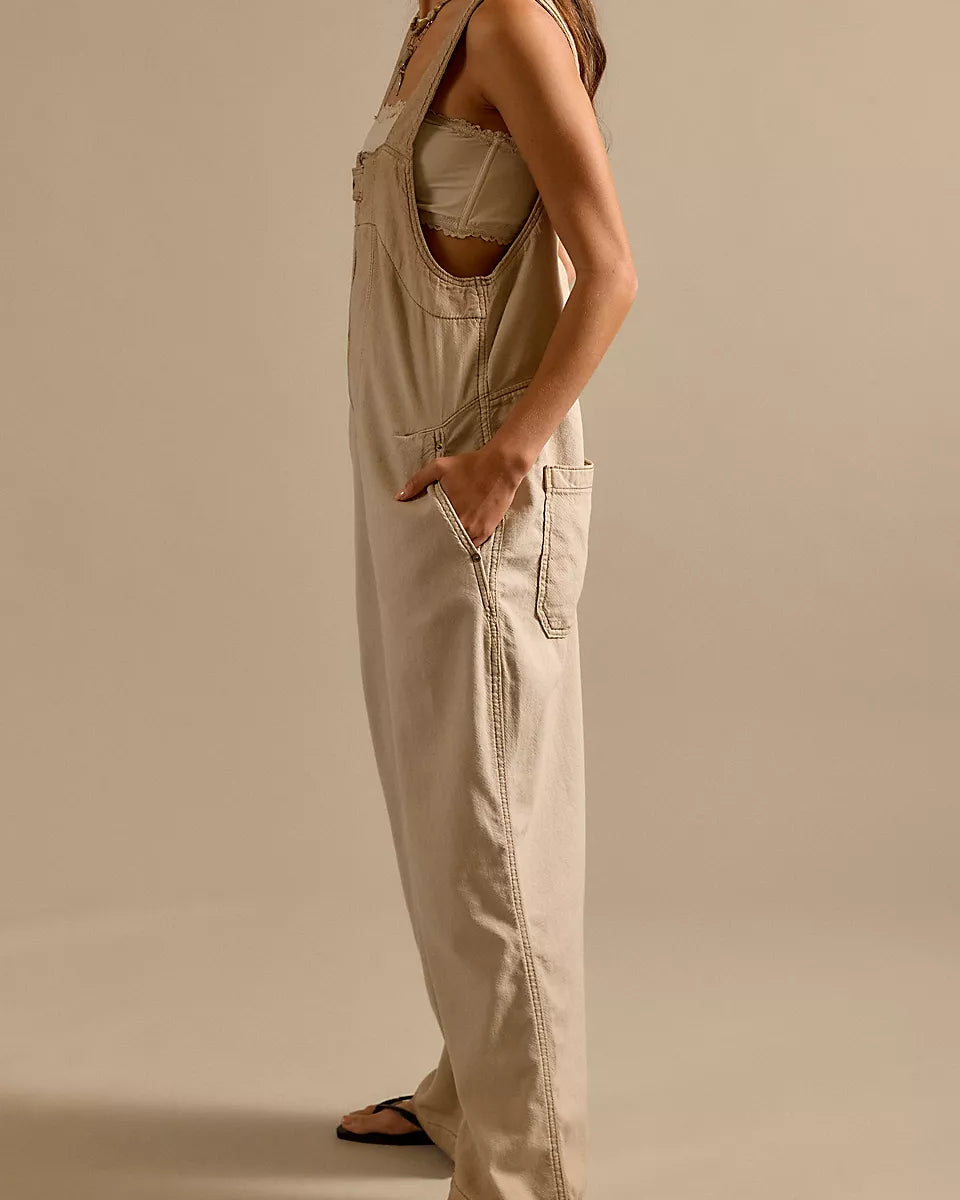 FREE PEOPLE JUDE ONE PIECE COVERALLS - SANDY