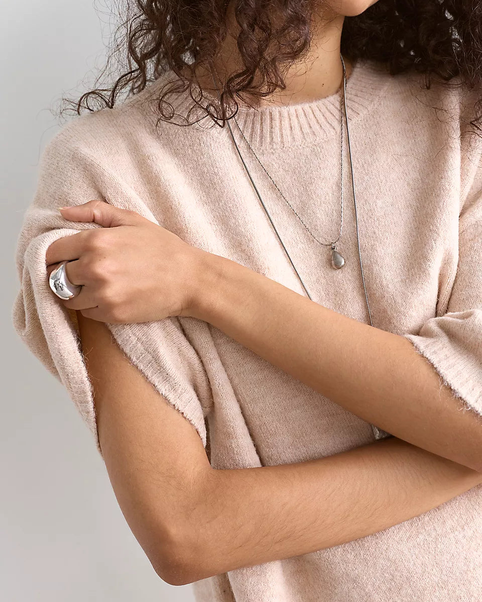 FREE PEOPLE MARGOT SWEATER TEE - PEARL MELANGE