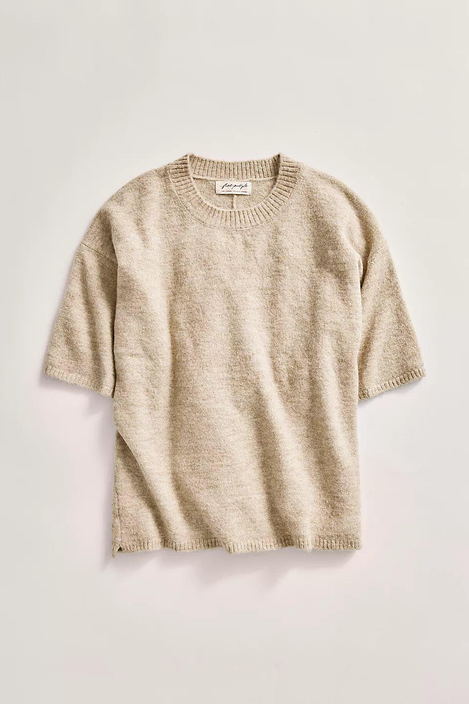 FREE PEOPLE MARGOT SWEATER TEE - PEARL MELANGE