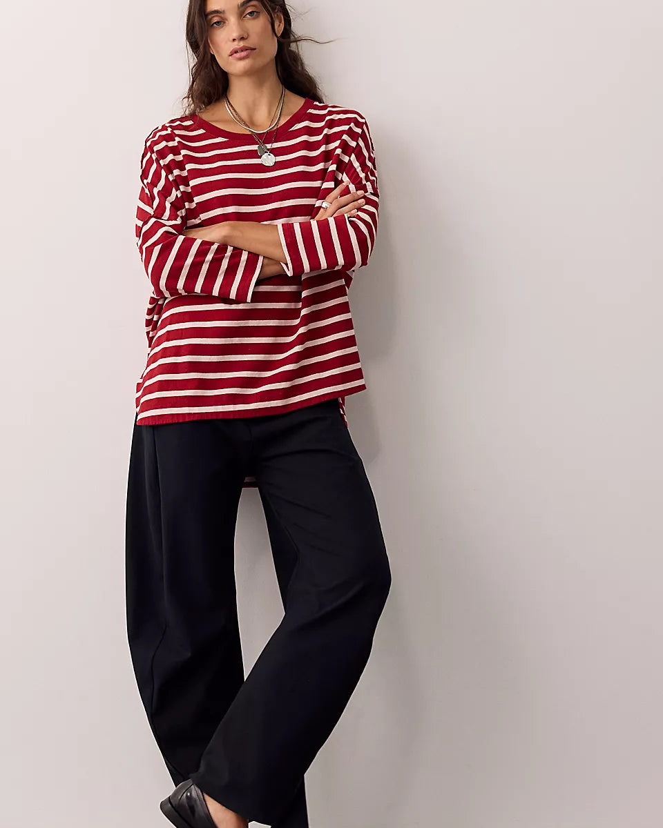 FREE PEOPLE 2 SENSE LS TEE - BERRY COMBO