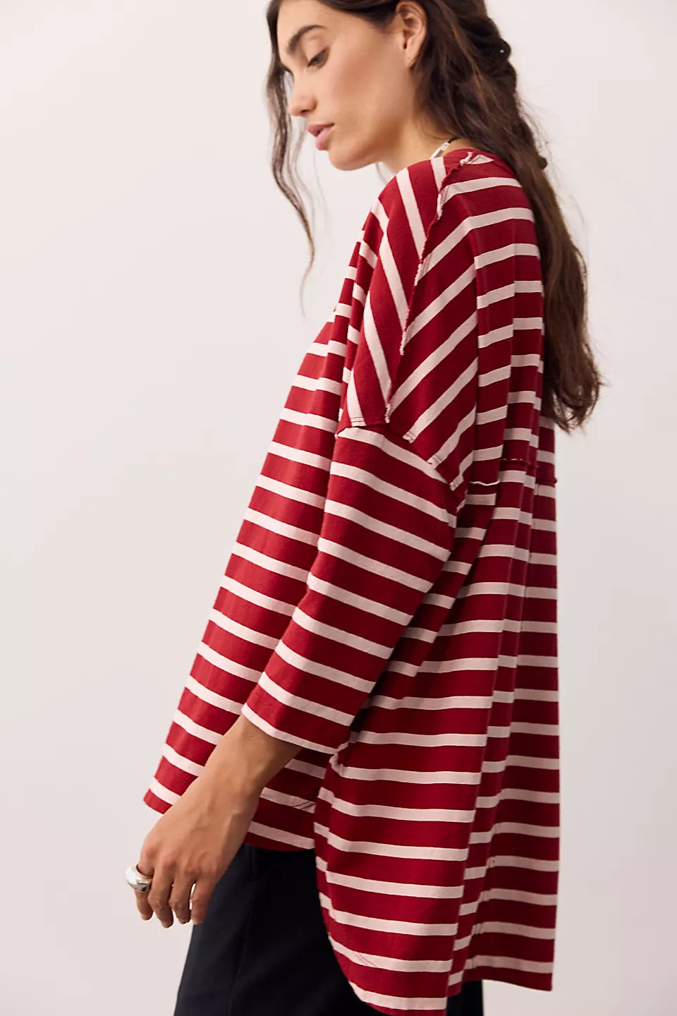 FREE PEOPLE 2 SENSE LS TEE - BERRY COMBO