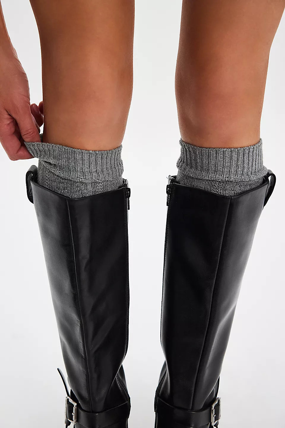 FREE PEOPLE ESSENTIAL KNEE HIGH SOCK - GREY