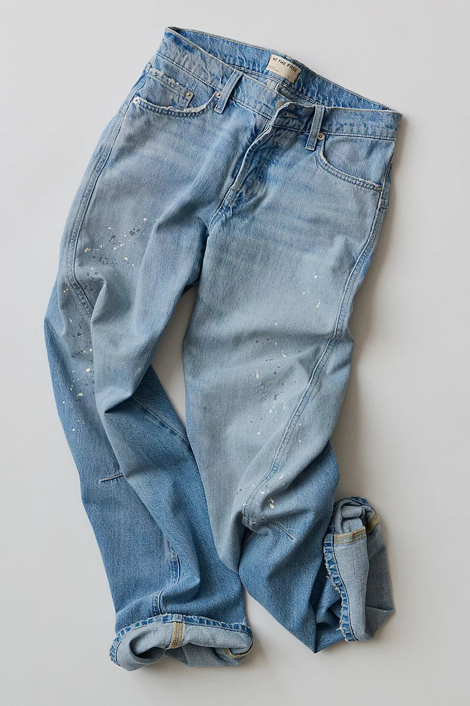 FREE PEOPLE FABLE LOW RISE TWISTED BOWED JEANS - ART SCHOOL