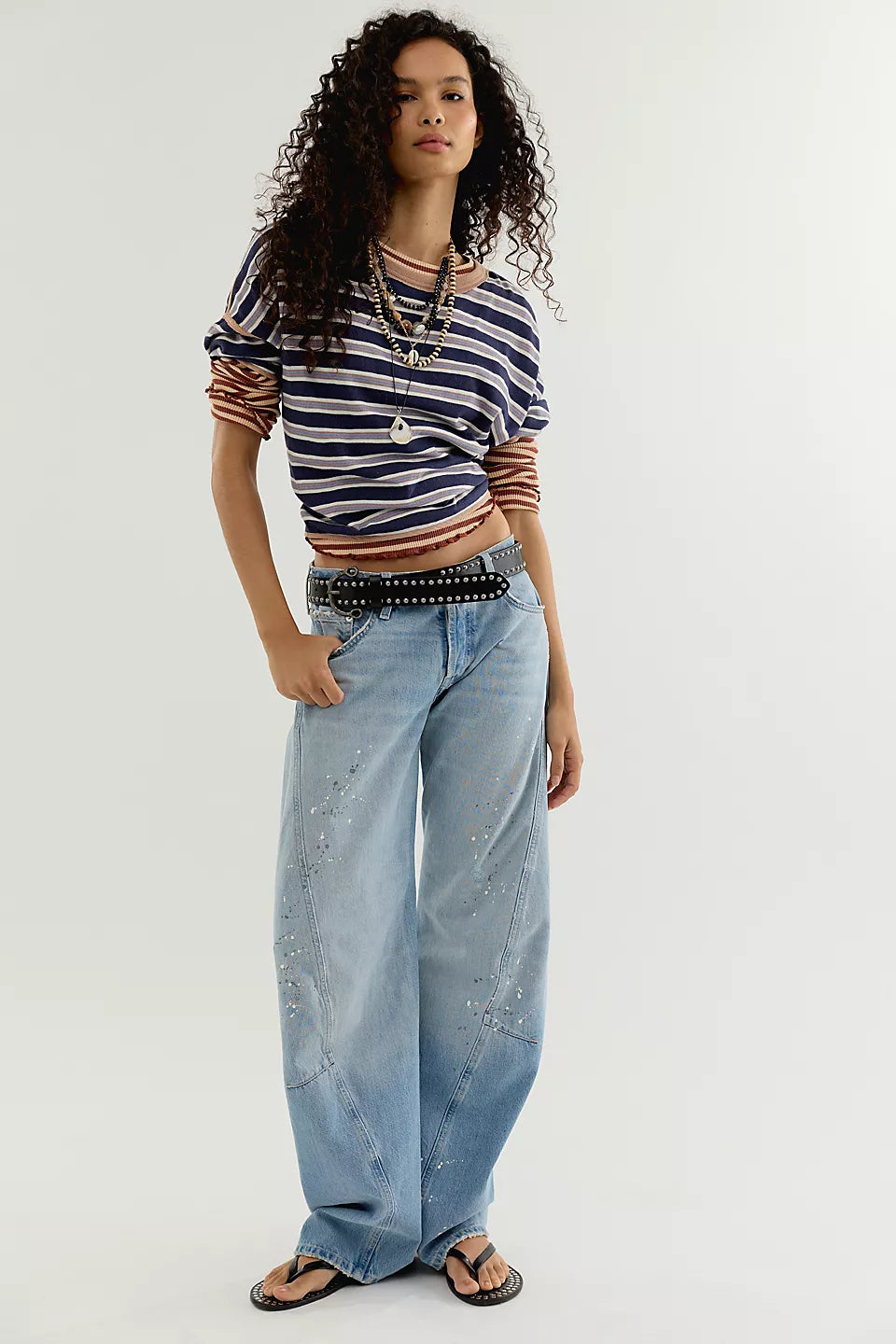 FREE PEOPLE FABLE LOW RISE TWISTED BOWED JEANS - ART SCHOOL