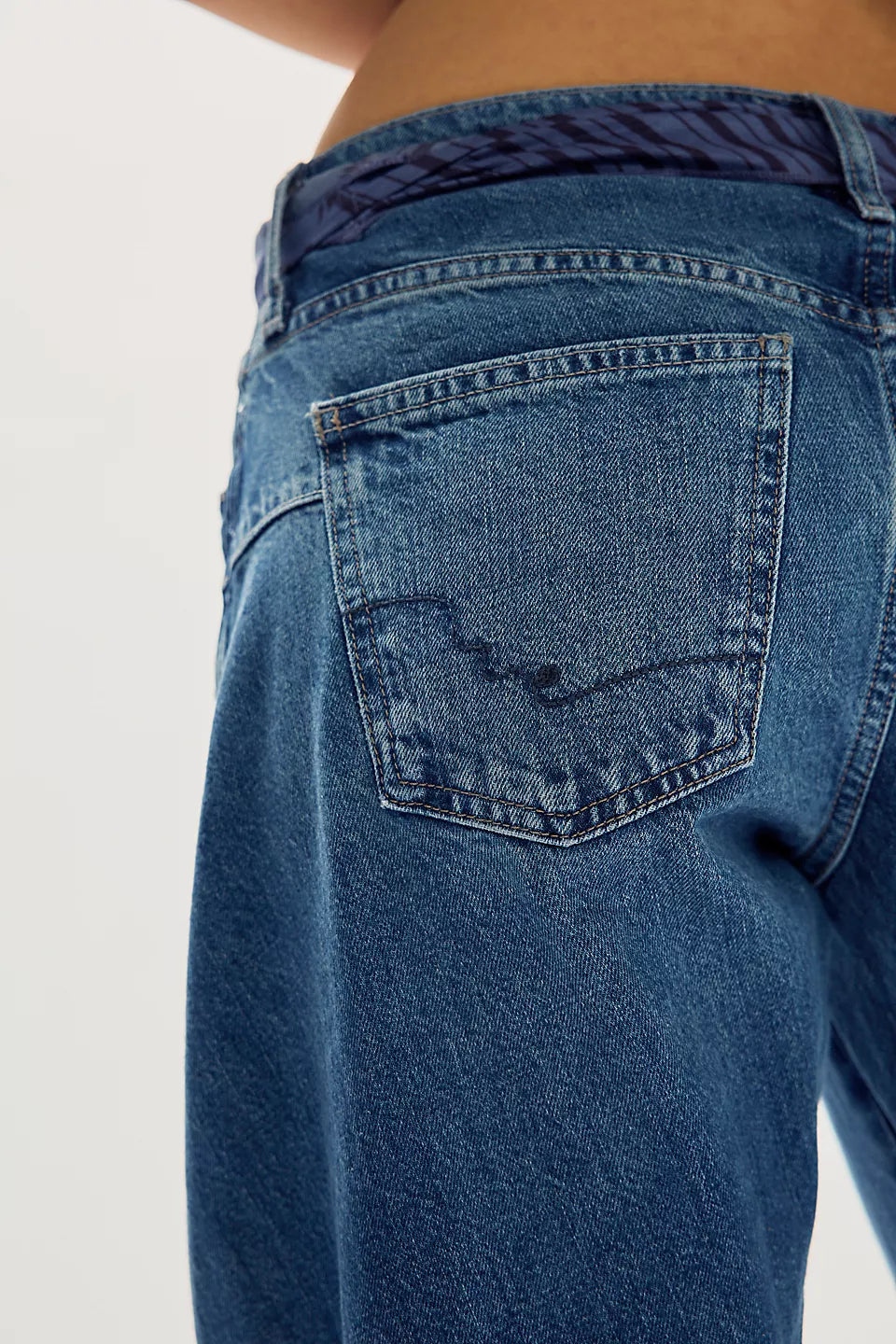 FREE PEOPLE FABLE LOW RISE TWISTED BOWED JEANS - HEARTSONG