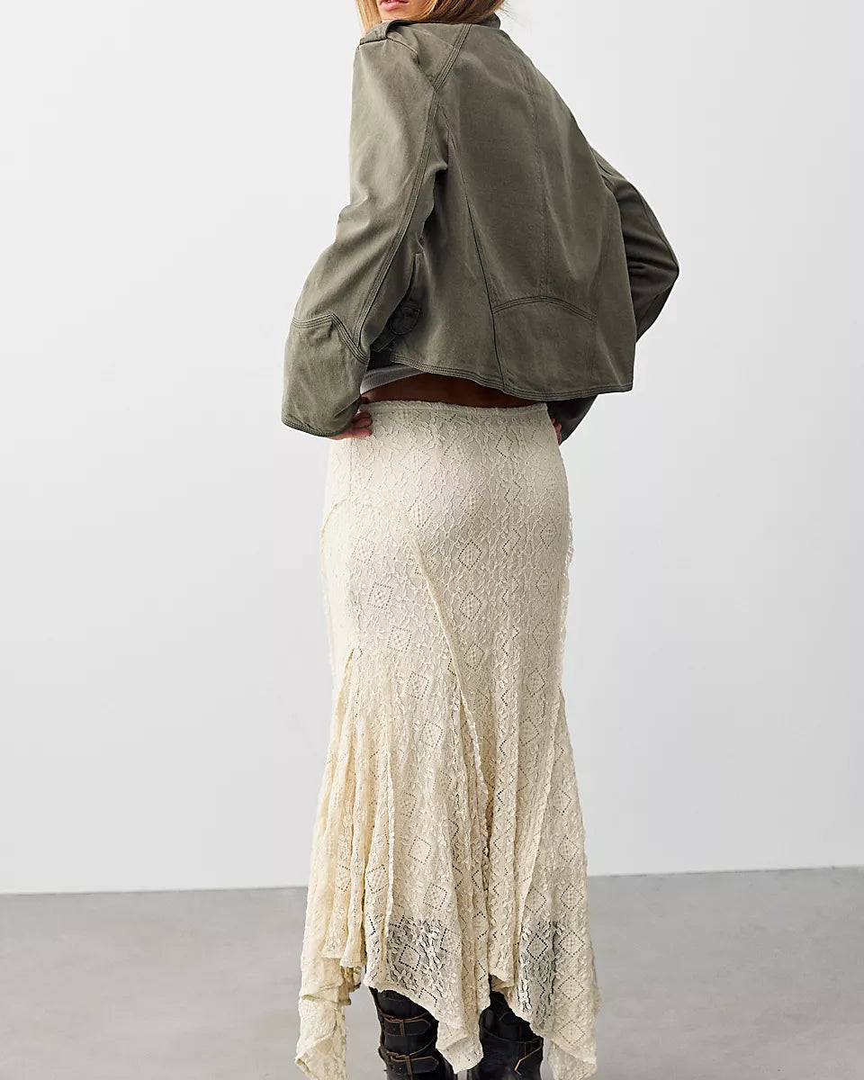 FREE PEOPLE BELLA LACE MERMAID SKIRT - TEA