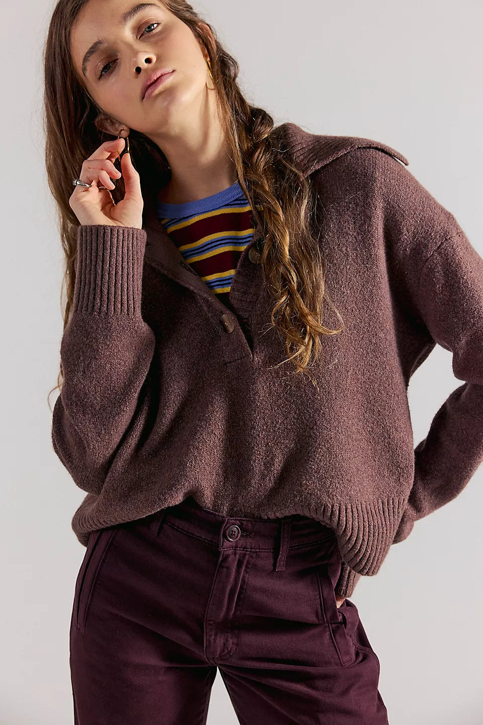 FREE PEOPLE TRADING UP POLO - ENCHANTED OAK