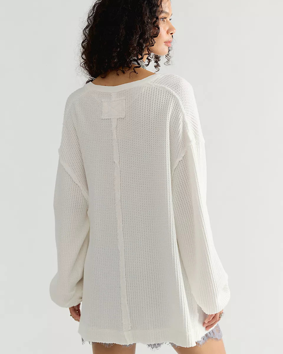 FREE PEOPLE MONTREAL OVERSIZED THERMAL - CLEAN IVORY