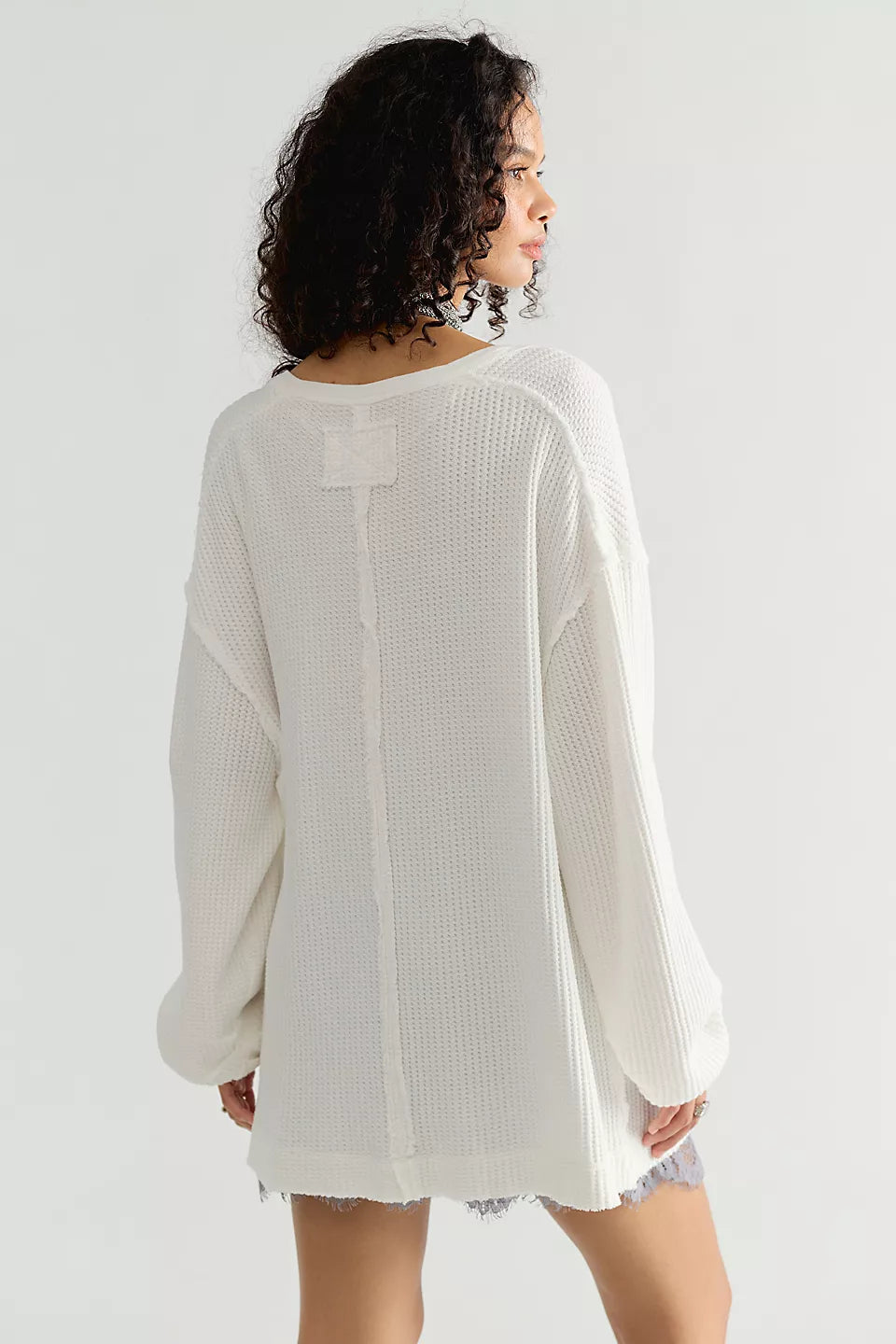 FREE PEOPLE MONTREAL OVERSIZED THERMAL - CLEAN IVORY