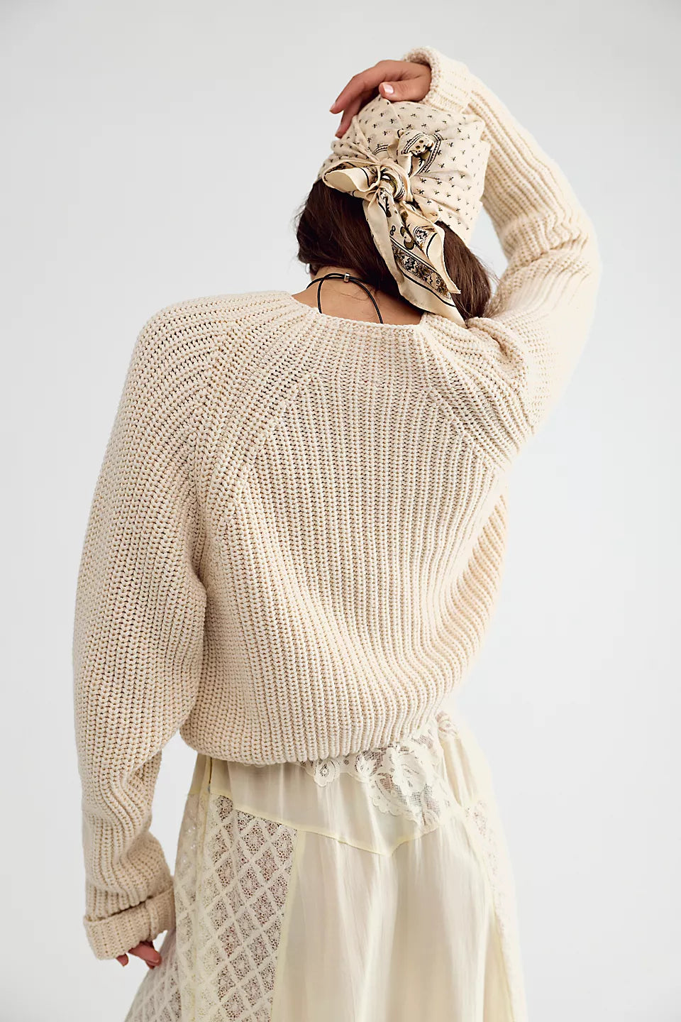 FREE PEOPLE LOW TIDE KNIT PULLOVER - MARSHMALLOW