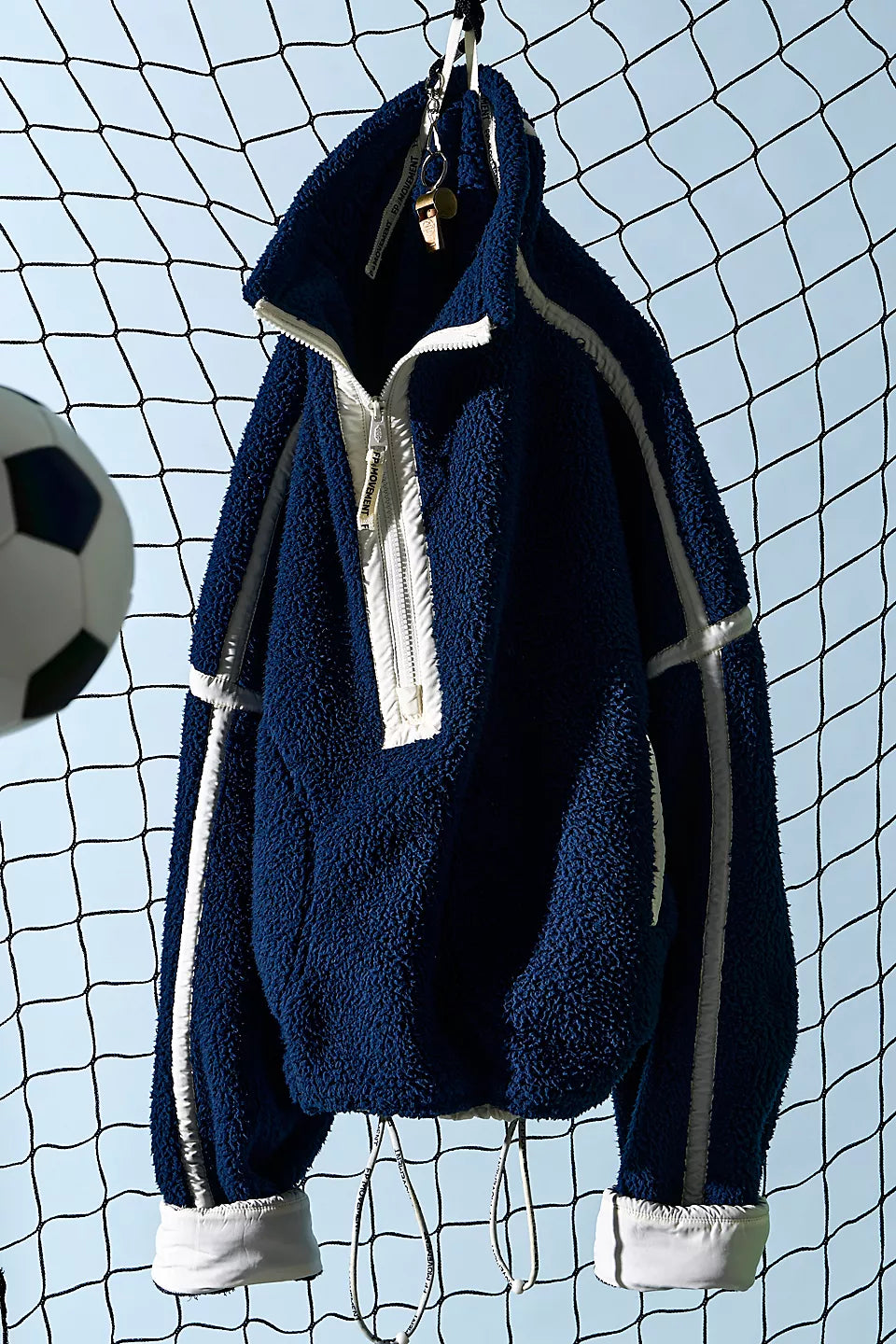 FREE PEOPLE MOUNTAIN HIGH 1/2 ZIP FLEECE - NAVY COMBO