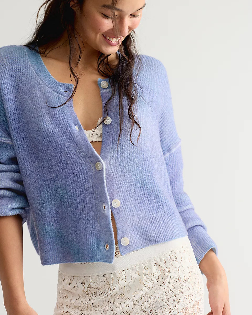 FREE PEOPLE OTTILIE CARDI - LILAC COMBO