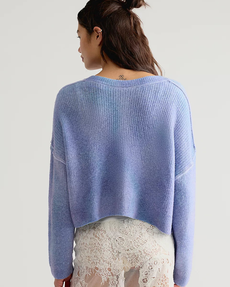 FREE PEOPLE OTTILIE CARDI - LILAC COMBO