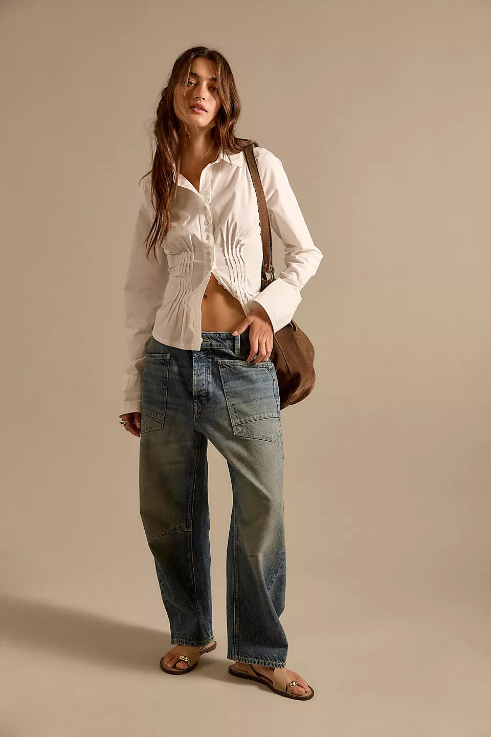 FREE PEOPLE MINIMALIST MOXIE BARREL JEANS - HIGH HOPES