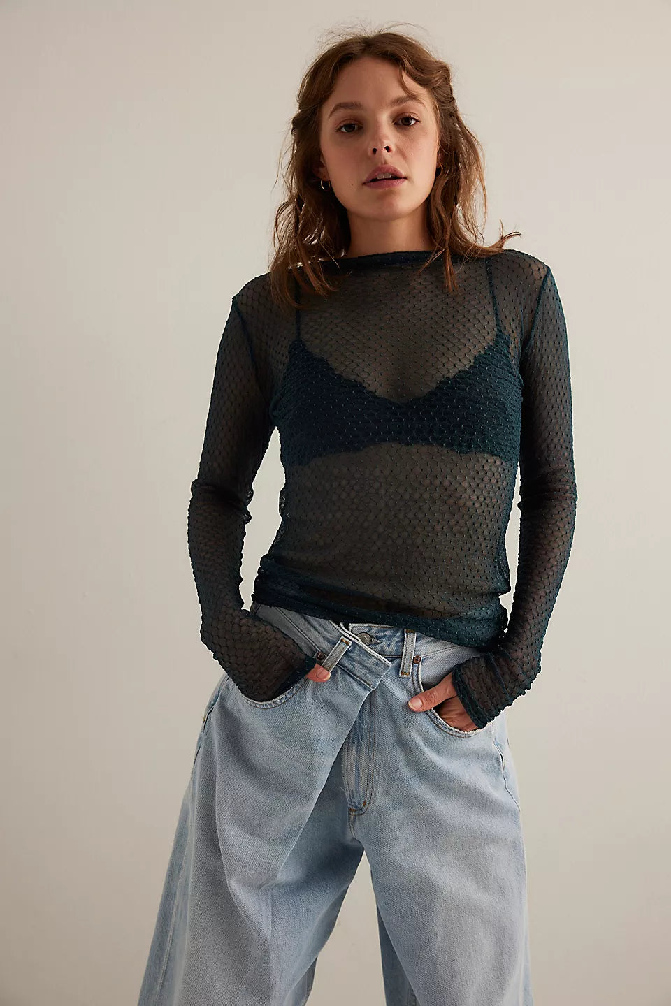 FREE PEOPLE MINDING MY BUSINESS TOP - BLACK