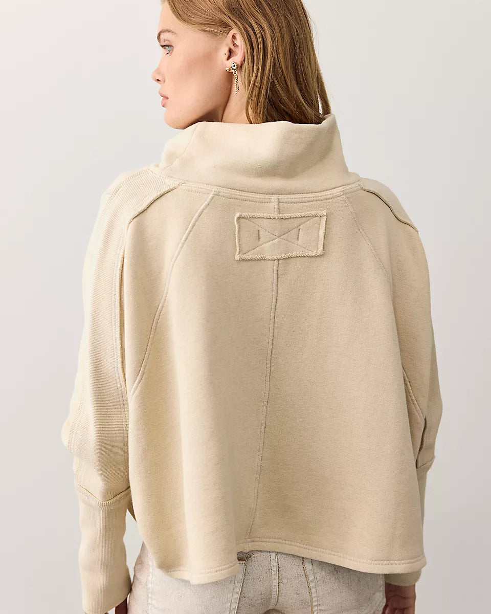 FREE PEOPLE MY GIRL PULLOVER - LIGHT OATMEAL HEATHER
