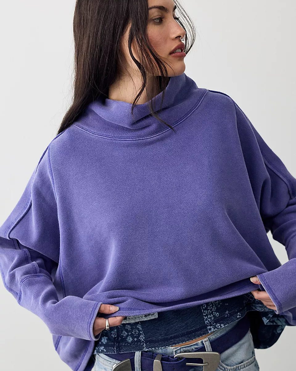 FREE PEOPLE MY GIRL PULLOVER - BLUE BEAM