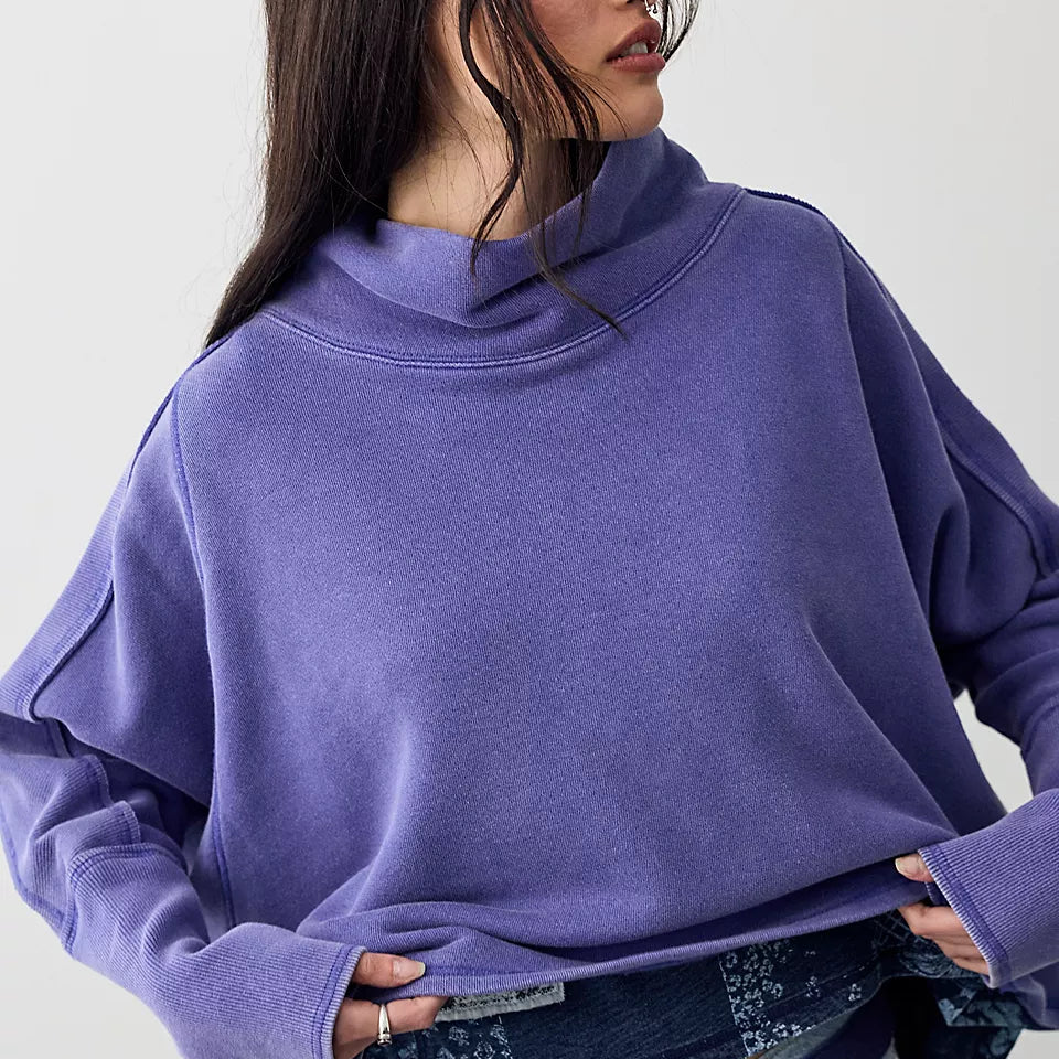 FREE PEOPLE MY GIRL PULLOVER - BLUE BEAM