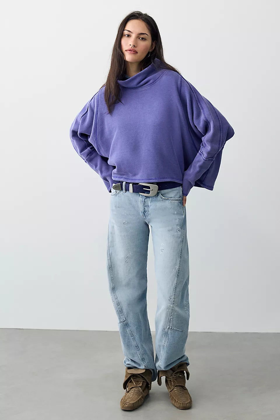 FREE PEOPLE MY GIRL PULLOVER - BLUE BEAM