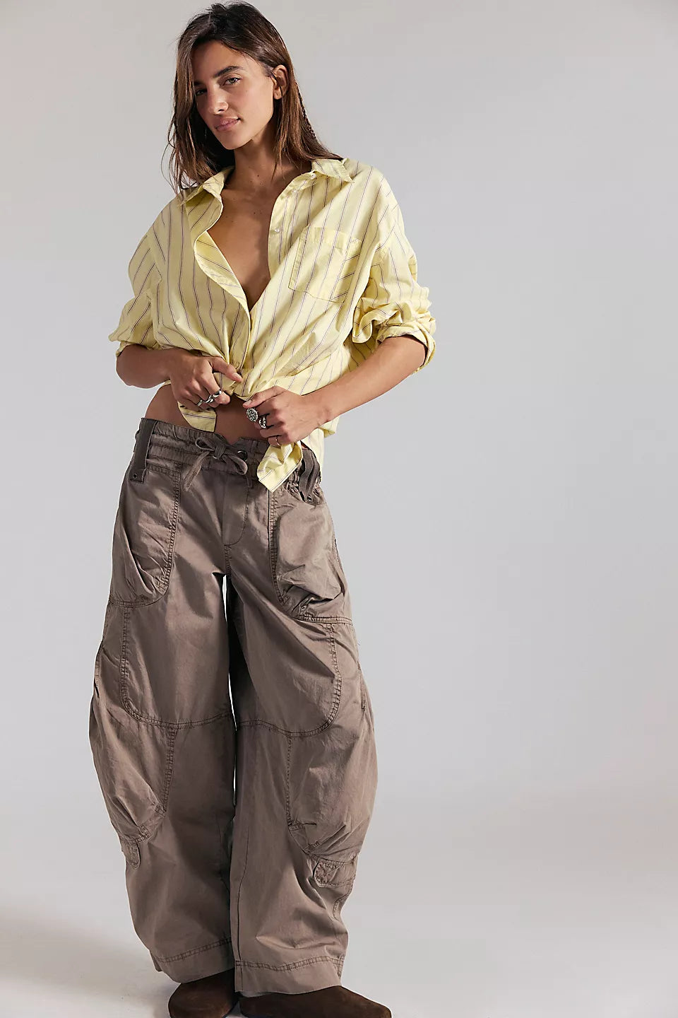 FREE PEOPLE ONSET PARACHUTE PANT - DUSTED COCOA